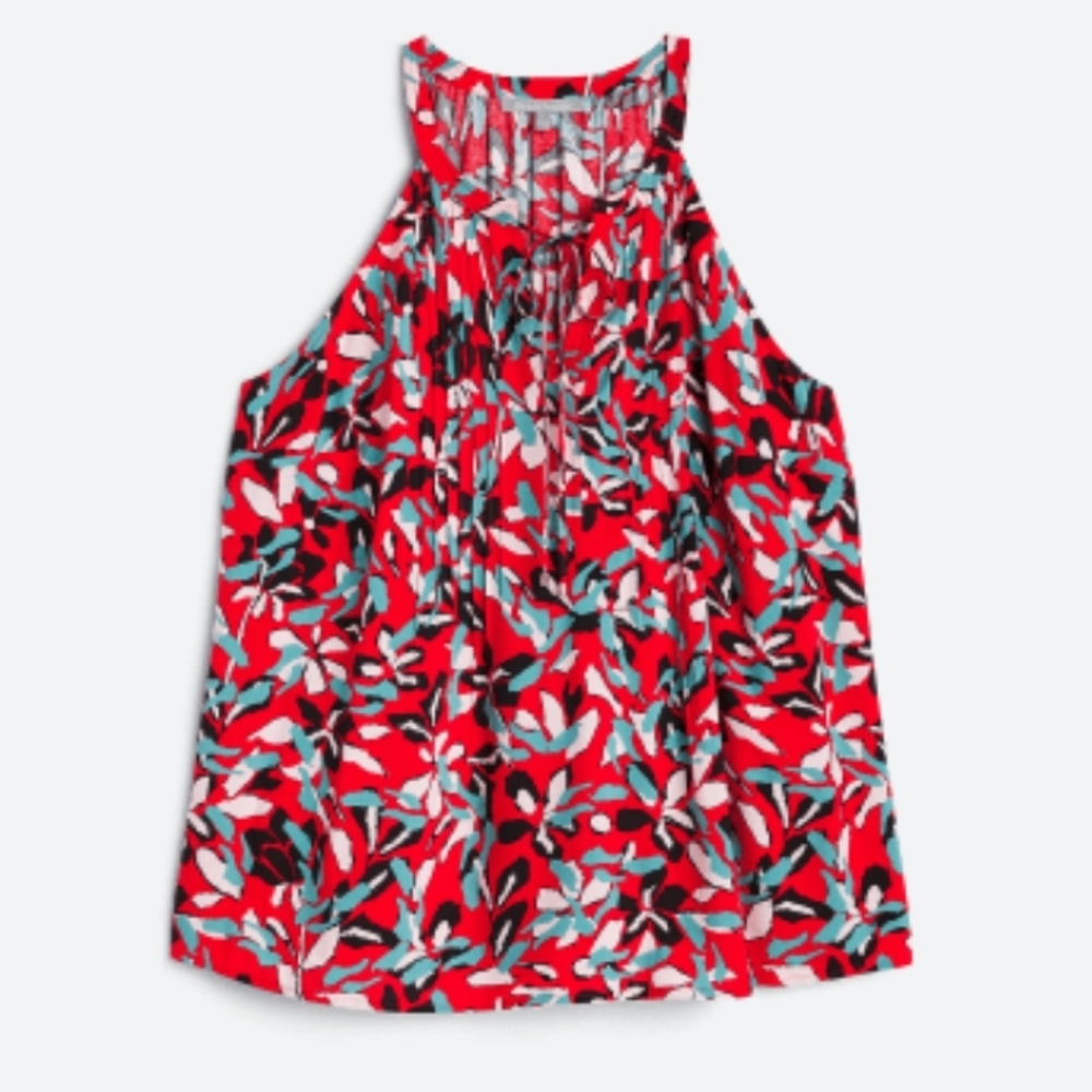 Pleat front halter top